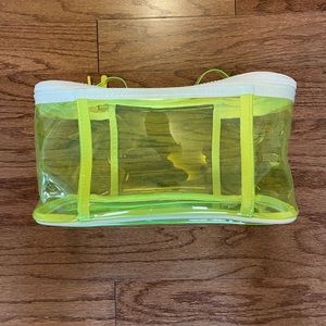 Neon yellow plastic bag